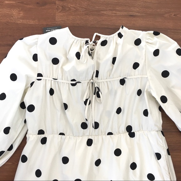 NWT Who What Wear Polka Dot Tie Back Dress - Picture 9 of 9